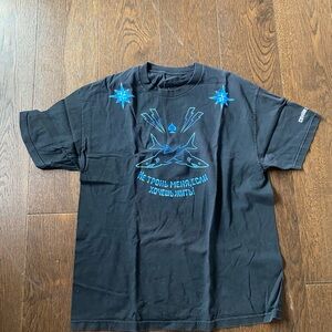 Ssur exclusive rare vintage Russian Black T-Shirt with Blue Graphic Design